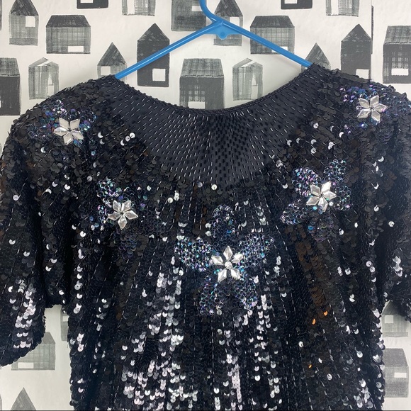 Jris Women’s Vintage Sequin Blouse - Picture 6 of 6